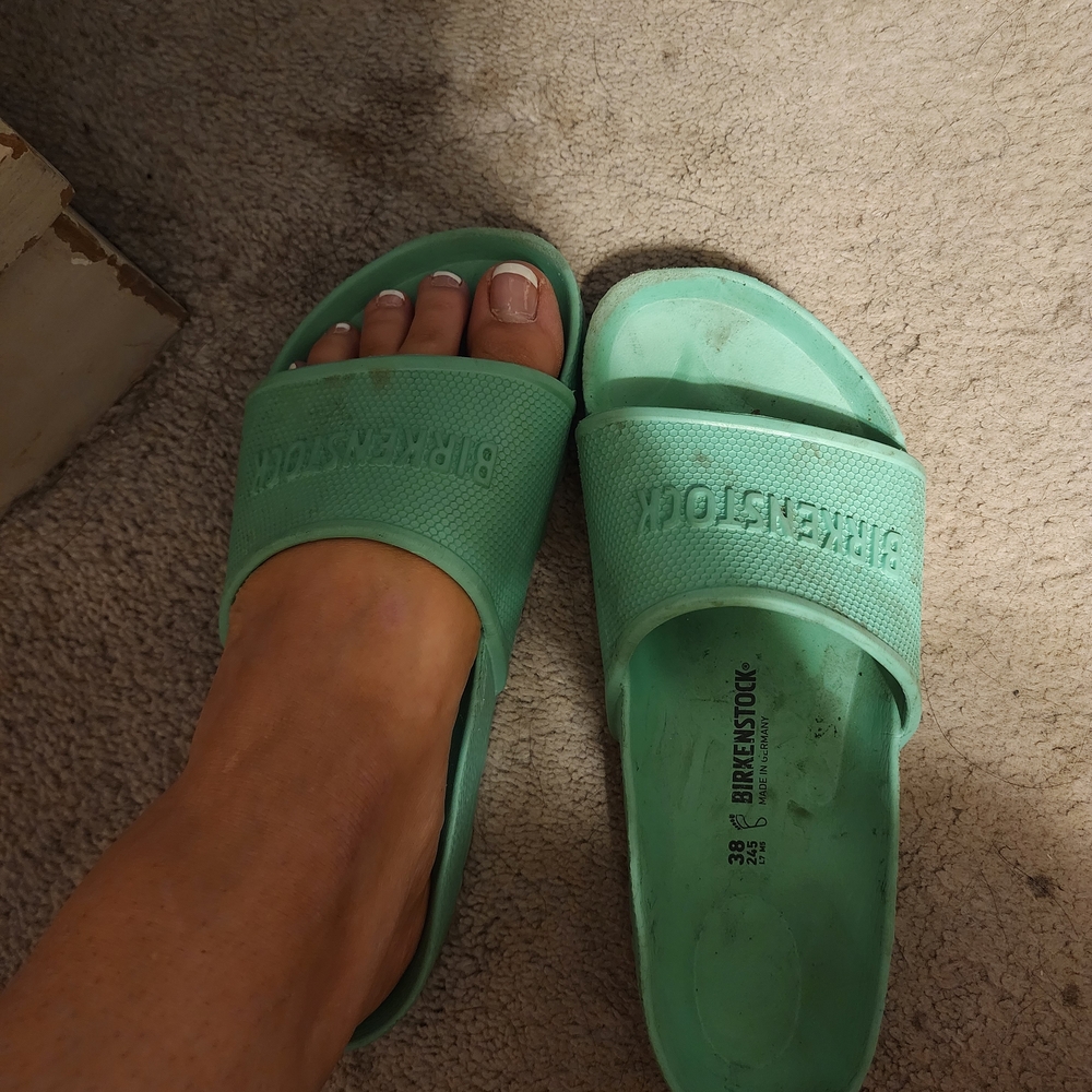 Birkenstock Mint Green Slide Sandals